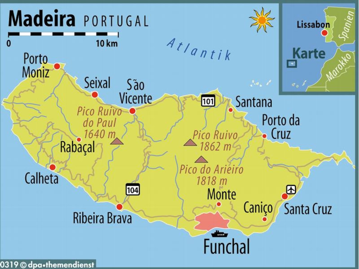 Abtretungserklärung aufheben: Madeira karte