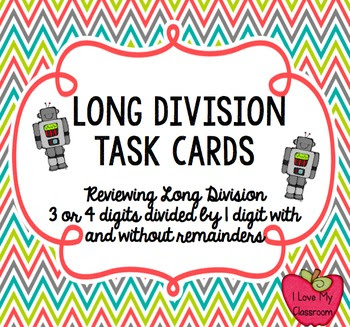 Long Division Task Cards (Robot)