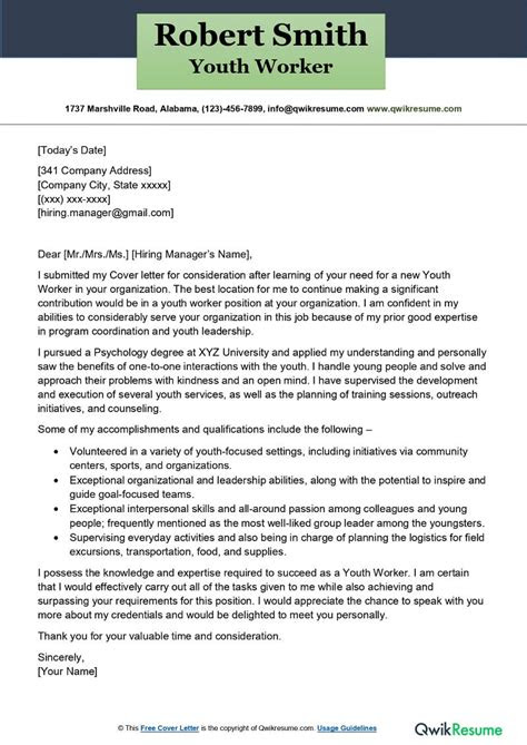 Cover Letter Examples Sample Cover Letter Youth Central