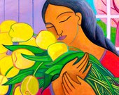 tulips angel girl yellow tulips PRINT 8x10 by Elizabeth Rosen - ElizabethRosenArt tulips angel girl yellow tulips PRINT 8x10 by Elizabeth Rosen - ElizabethRosenArt