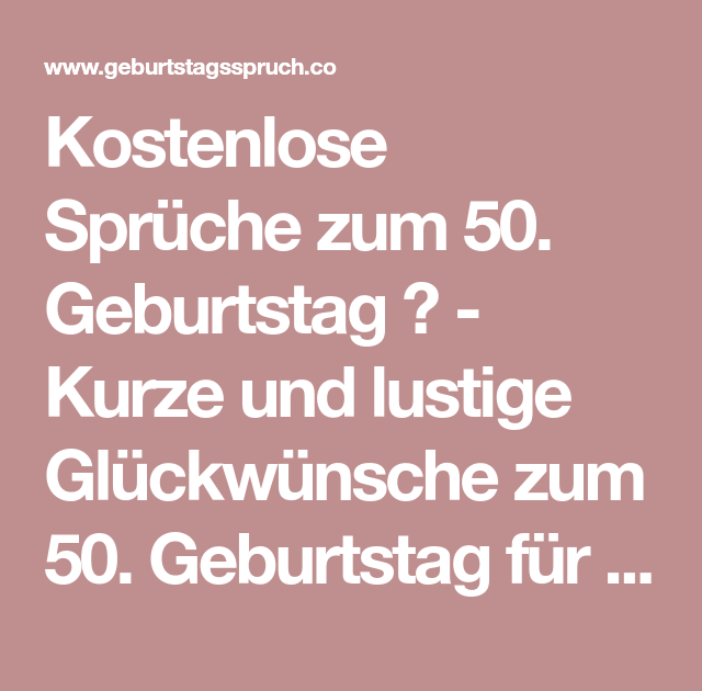 Karte 50 Geburtstag Spruch Lustig DE Spruch
