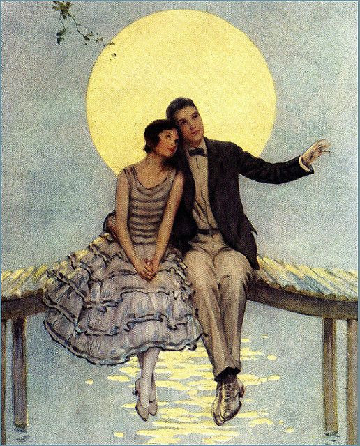 vintage moon art