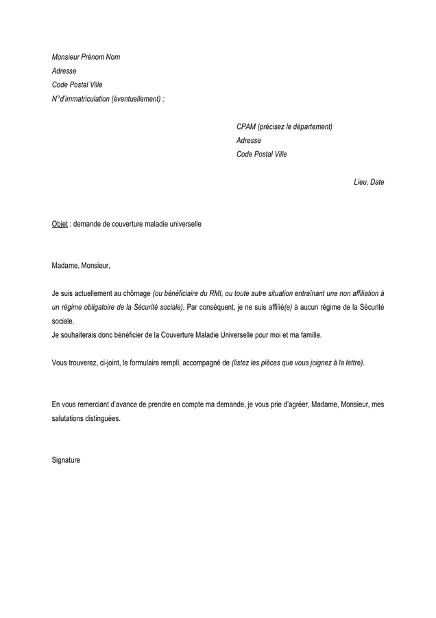 Lettre De Motivation Universelle Exemple