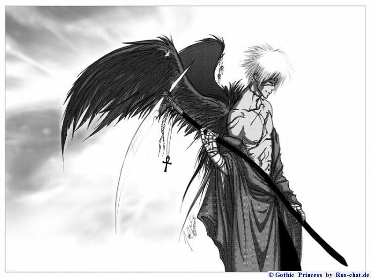 Anime Male Angel With Black Wings - quotes about love