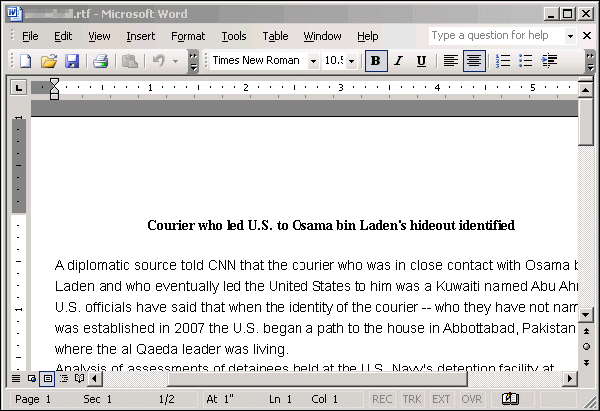 Courier who led U.S. to Osama bin Laden's hideout identified
