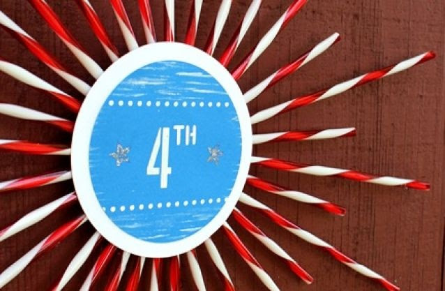 I'm envisioning yellow straws and circle for a Golden Birthday Party coming up this Fall - 31 Creative Ideas for July 4th Decorations via Tip Junkie