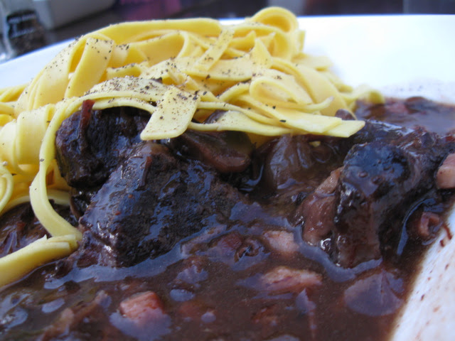 Beef bourguignon close up