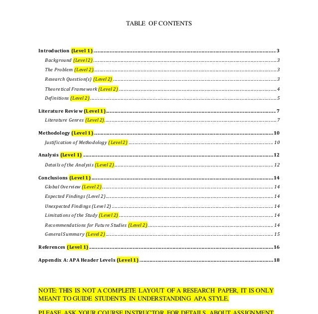 Apa Table Of Contents Appendix : Apa Appendix Table Example | Letter G ...