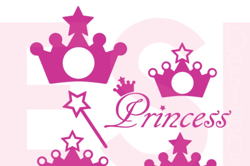 Download Free Princess Crown and Wand Monogram Design Set - SVG ...