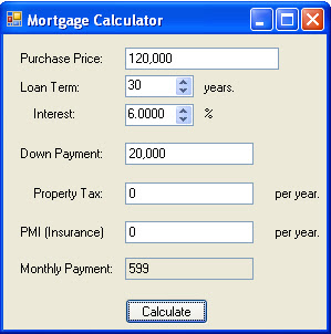 MortgageCalculator