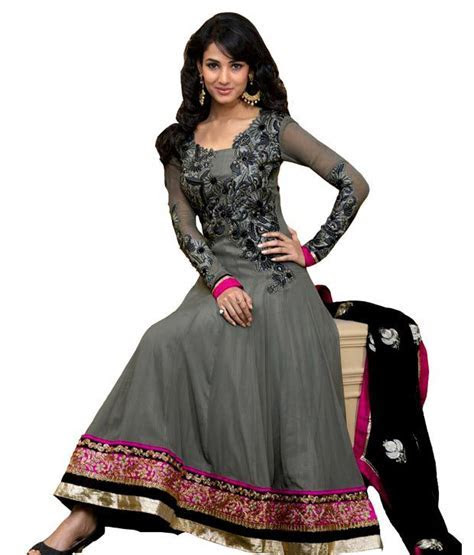 Mix n Match Sonal Chauhan Grey Long wedding Anarkali Dress Mix n Match Sonal Chauhan Grey Long wedding Anarkali Dress