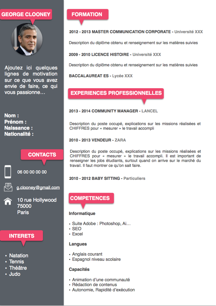 Exemple De Cv Etudiant Word