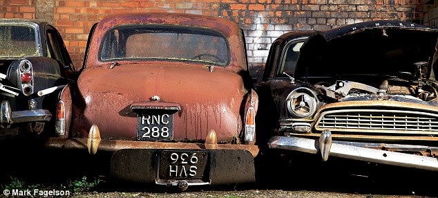 Rusting Humber Hawks await restoration