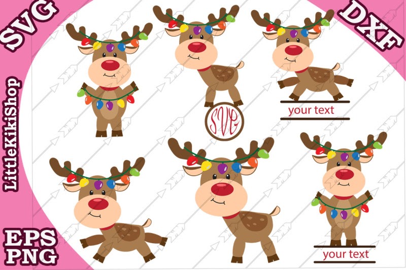 Download Free Reindeer Lights Svg, CHRISTMAS REINDEER SVG,Reindeer ...