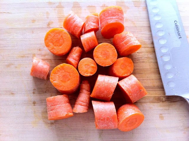 Chunked Carrots for Stock