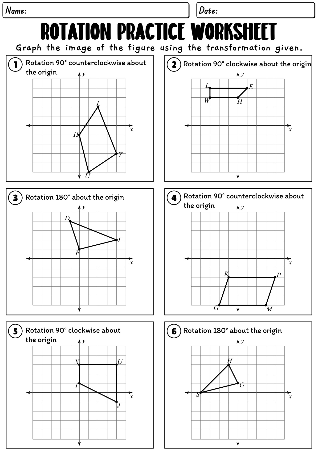28 Rotations Worksheet 8th Grade Free Worksheet Spreadsheet