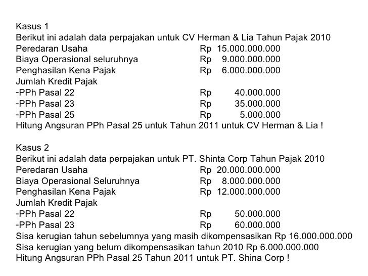 Contoh Soal Menghitung Pph