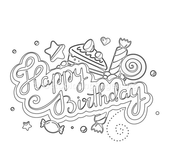 Birthday Coloring Pages For Adults ~ COLORING PAGES WORLDS