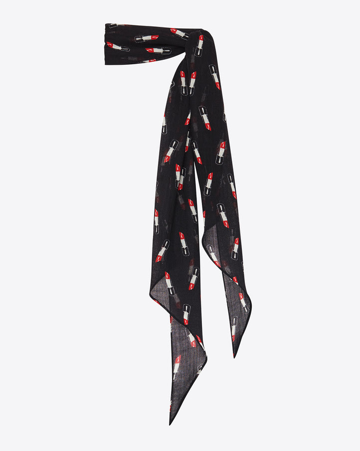 Saint Laurent red lipstic scarf trends fall 2015