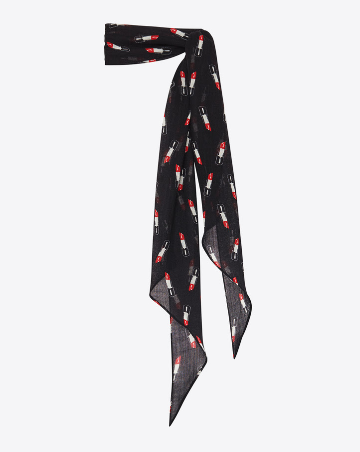 Saint Laurent red lipstic scarf trends fall 2015 Saint Laurent red lipstic scarf trends fall 2015