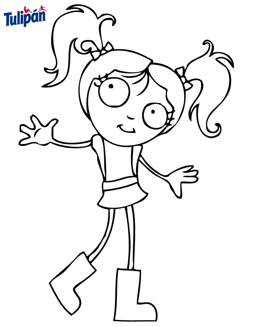 Niña Animada Para Colorear : Dibujos de Tarta de fresa para colorear e