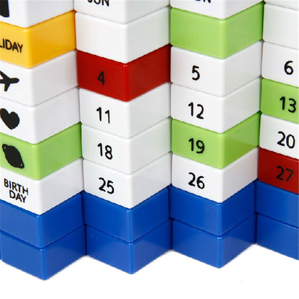 Novelty Bricks DIY Perpetual Puzzle Birthday Calendar 4 Colors For