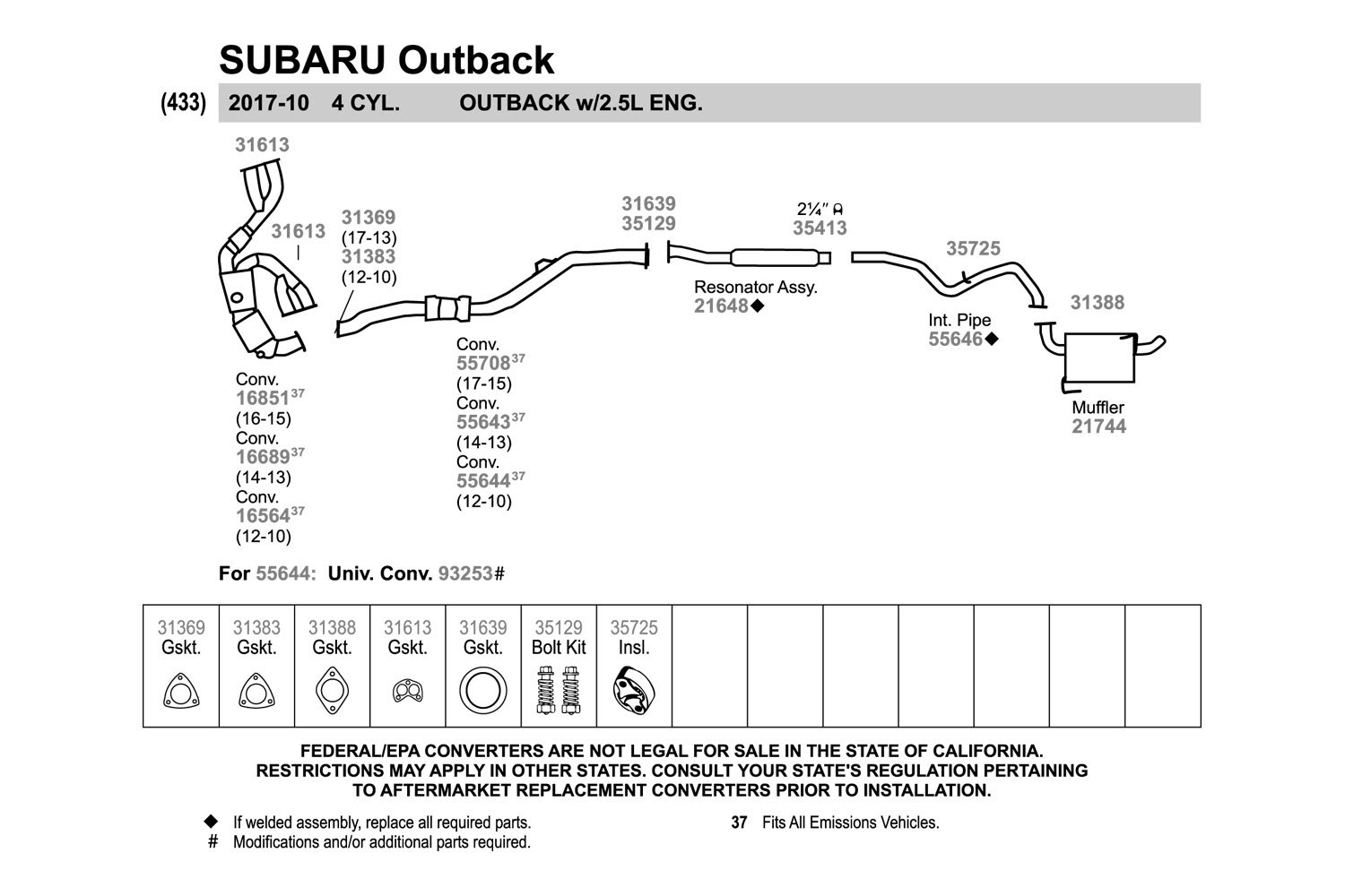 30 2004 Subaru Outback Exhaust System Diagram
