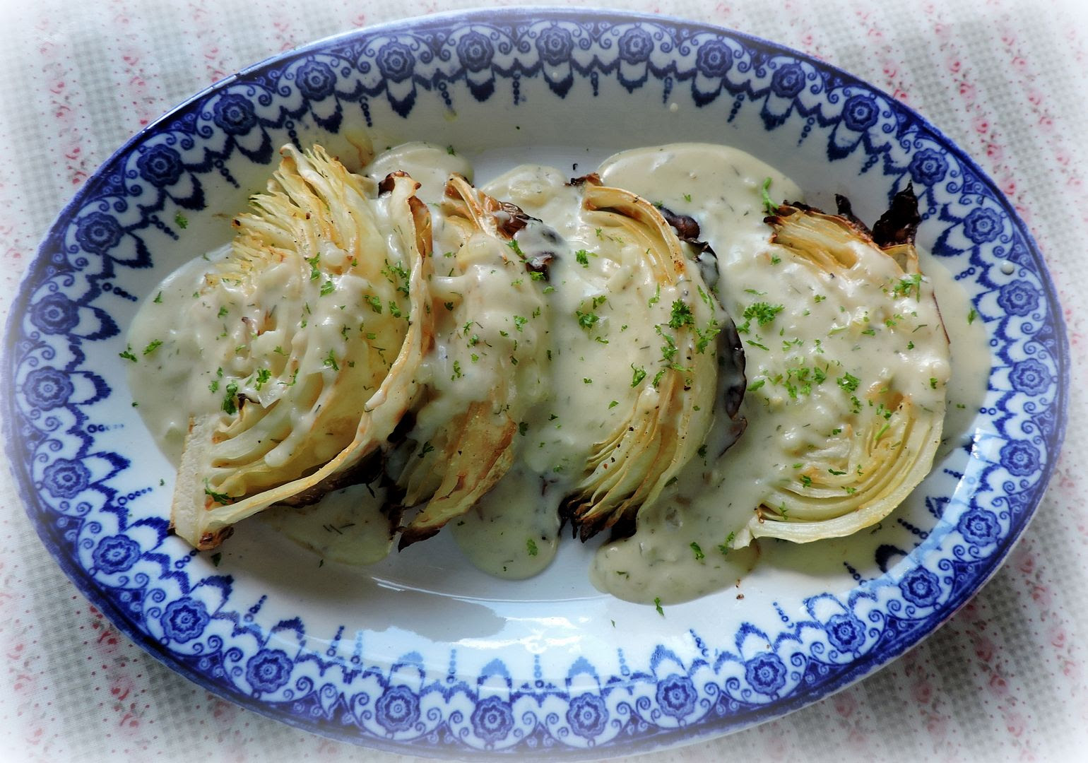 Roast Cabbage with a Dill & Mustard Sauce Roast Cabbage with a Dill & Mustard Sauce