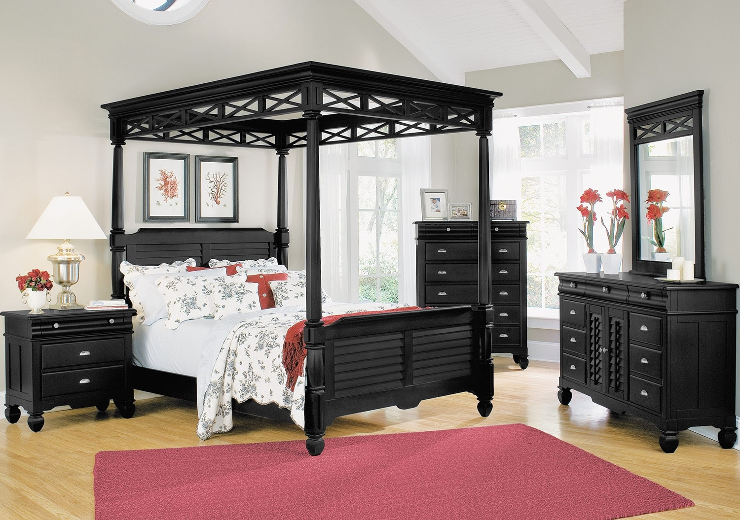 queen canopy bedroom furniture set