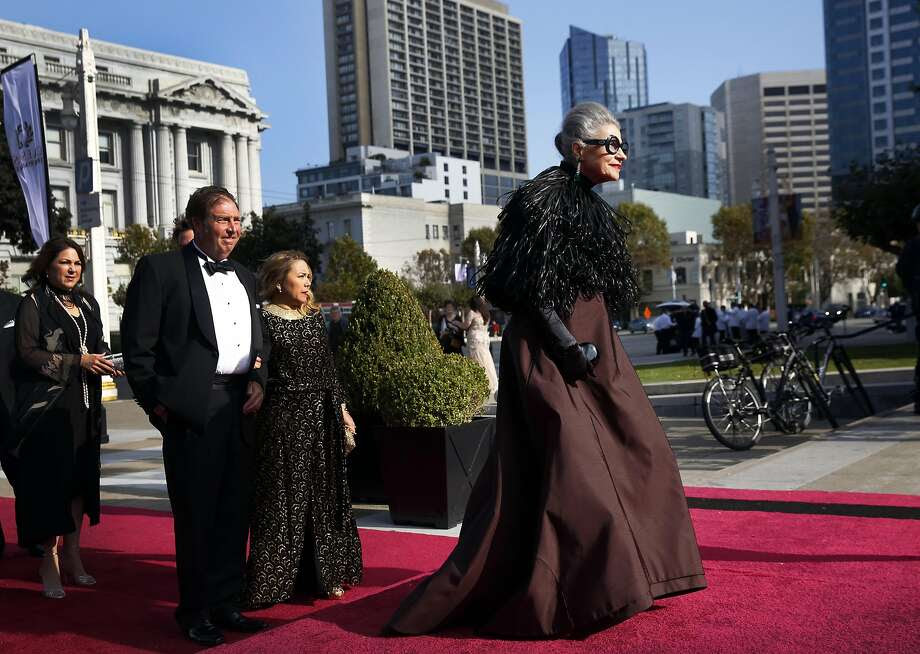 Joy Bianchi walks down the red carpet before the Opera Ball, celebrating the opening night of the San Francisco Opera in September 2016. Photo: Leah Millis, The Chronicle