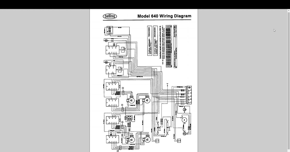 Belling Cooker Wiring Diagram