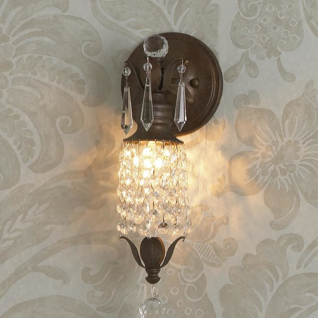 Paris Parlor Crystal Curtain Sconce - 1 Lt. - wall sconces - by