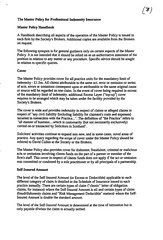 Master Policy for Professional Indemnity Insurance 1