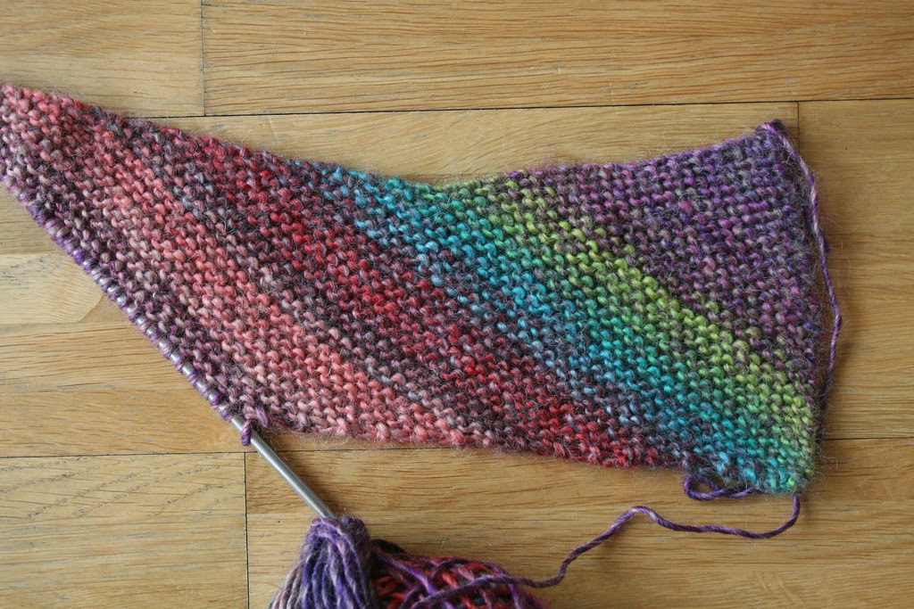 Diagonal stripey scarf
