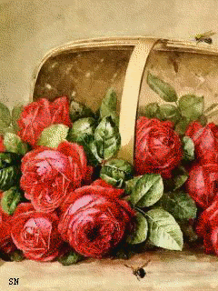 Розы в корзине
