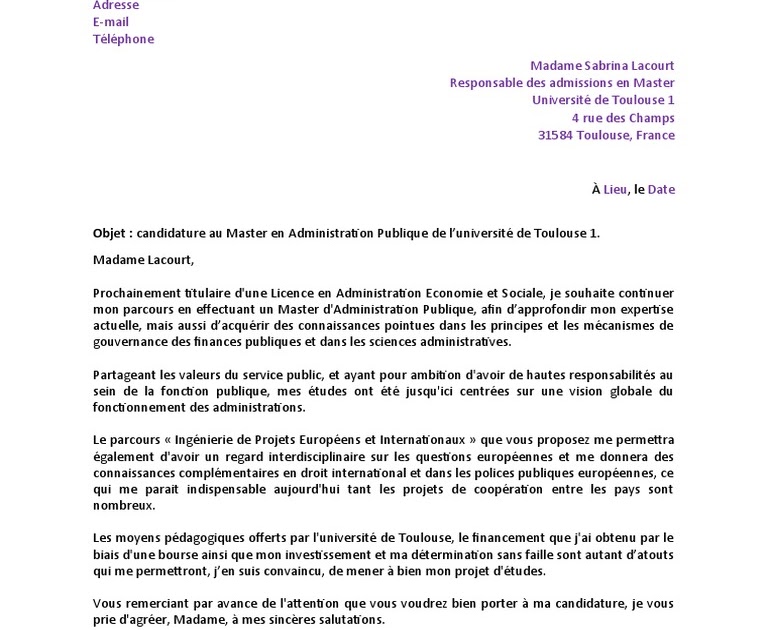 Lettre De Motivation Droit International  Dr Juliette On Twitter