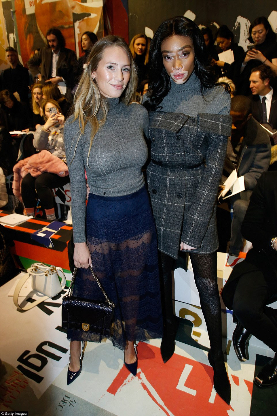 Strike a pose: Dylan Penn and Winnie (R) caught up ahead of the show