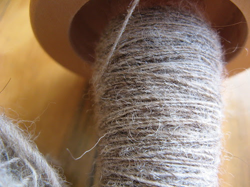 My first handspun singles - closeup