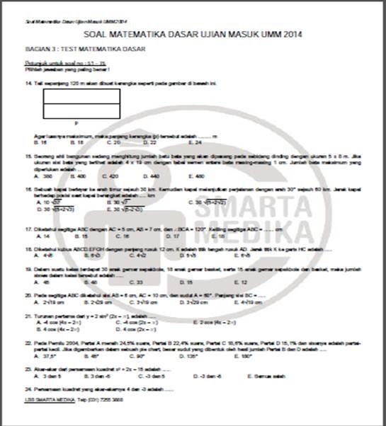 Soal Tes Masuk Fakultas Kedokteran Pdf