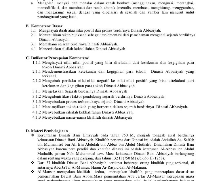 Soal Essay Dan Jawaban Ski Kelas 11 Tentang Dinasti Abbasiyah