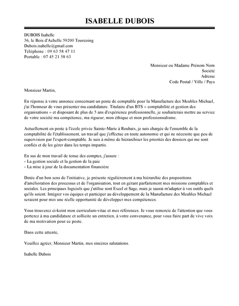 Lettre De Motivation Service Financier Mairie  Ini Huruf l