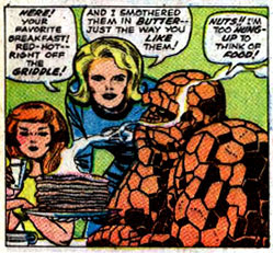 Sue is serving up those aliens from the Deneva Colony! FF #67