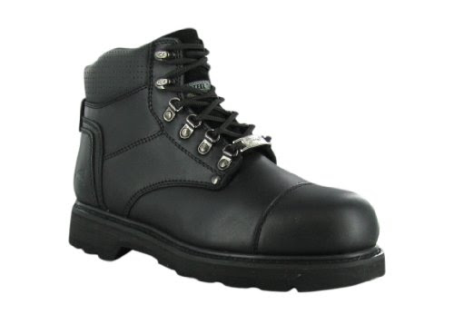 Boots: Leor Men's Work Boot Size 7 Black/Black
