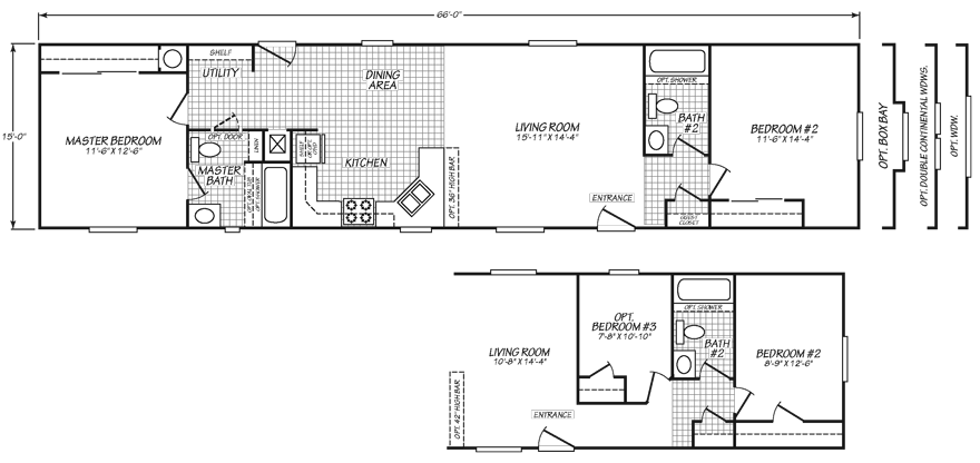 3 Bedroom Single Wide Mobile Home Floor Plans House Storey