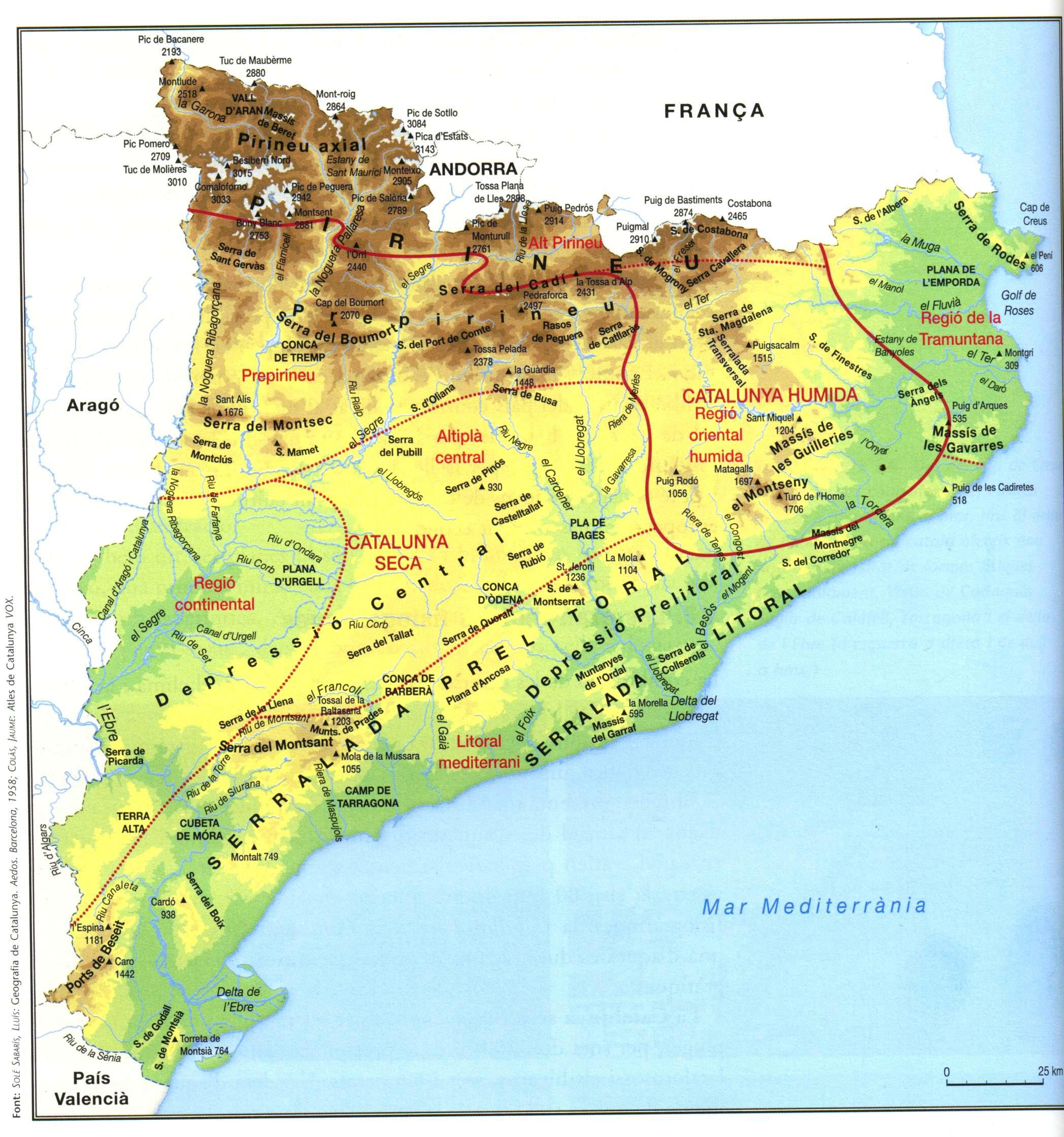 Mapa Físic Catalunya Mapa Europa