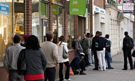 People queuing outside a jobcentre