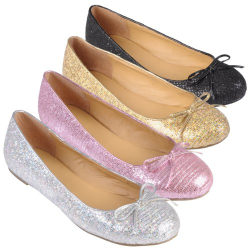 glitter ballet flats for women