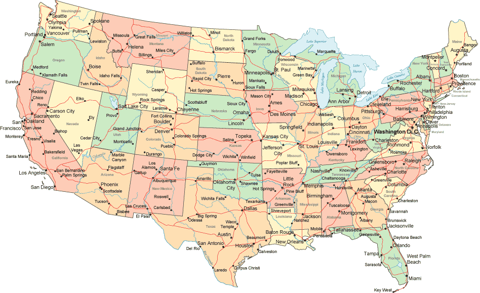 Map Of Continental United States | Map Of Zip Codes