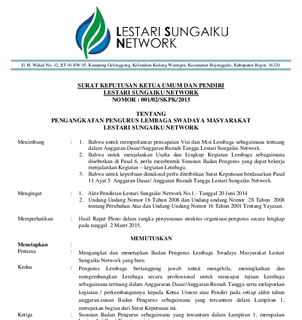 Contoh Laporan Tahunan Pengurus Yayasan