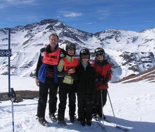 Mike and family skiing at Valle Nevado
